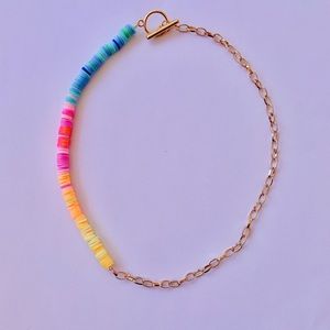 Colorful Gold Chain Choker